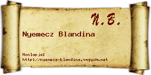 Nyemecz Blandina névjegykártya